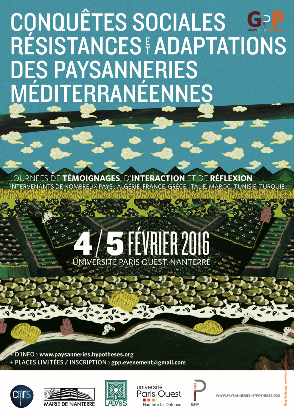 “Conquêtes sociales, résistances et adaptations des paysanneries du pourtour méditerranéen” du 4 au 5 Février 2016 à Nanterre