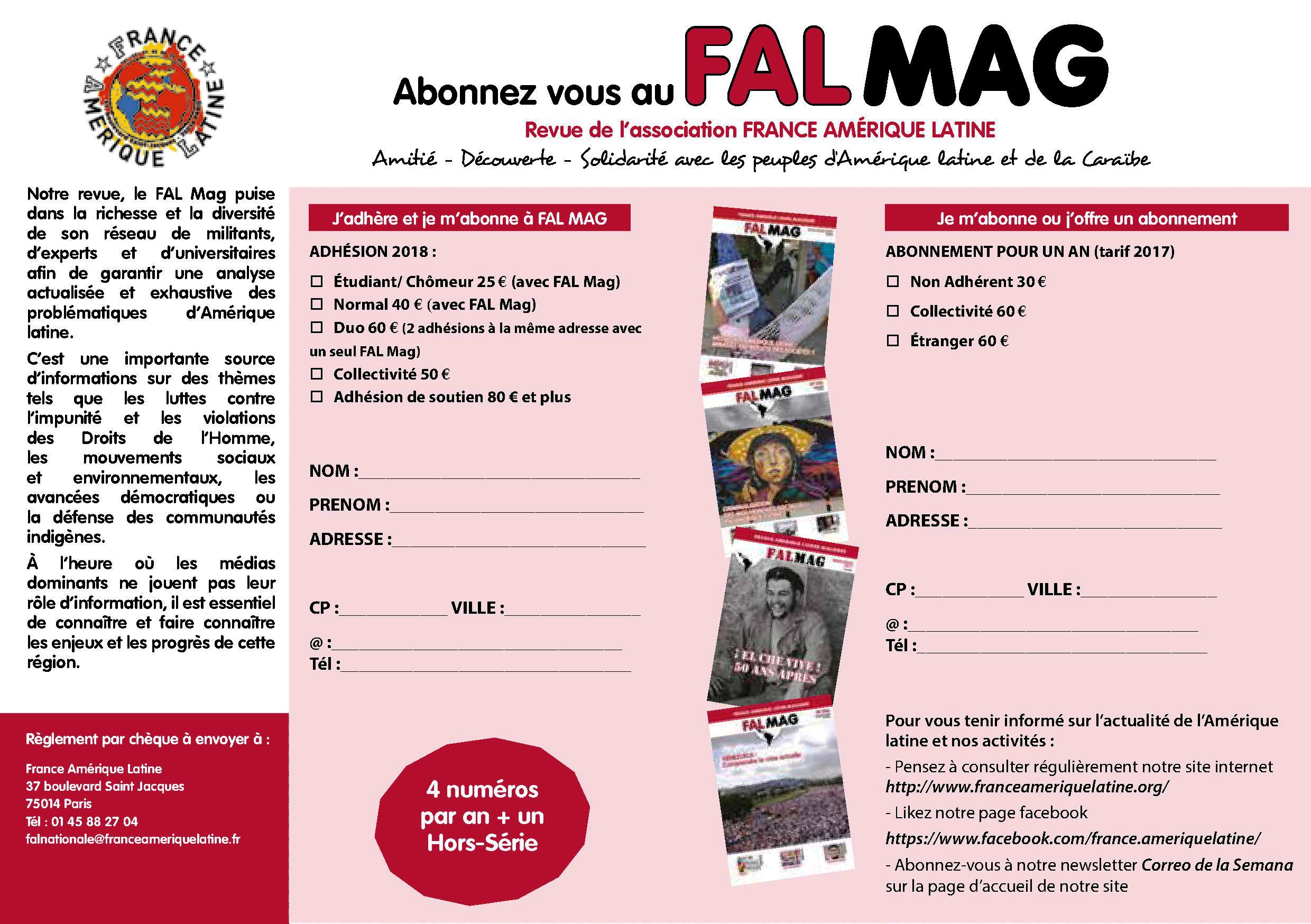 Abonnez-vous ou offrez un abonnement au FAL Mag, la revue de notre association