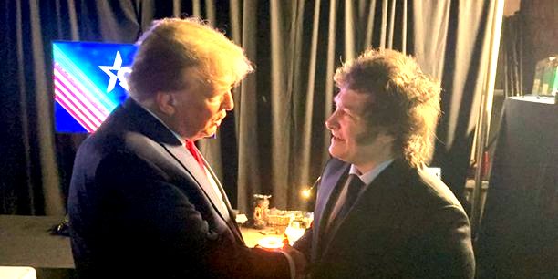 🇦🇷 🇺🇸 Donald Trump rencontre Javier Milei, son grand admirateur, lors d’une réunion annuelle des conservateurs (Claire Tervé et Héloïse Bauchet / HuffPost)