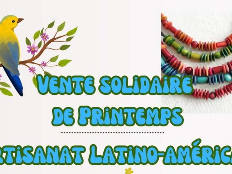 Vente solidaire d’artisanat latino-américain du 13 au 25 mai 2024