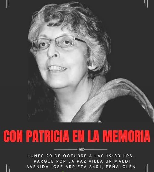 🇨🇱 🇫🇷 Hommage à notre amie Patricia Zúñiga le 20 octobre à Santiago du Chili.(Association des Ex-Prisonniers Politiques Chiliens en France)