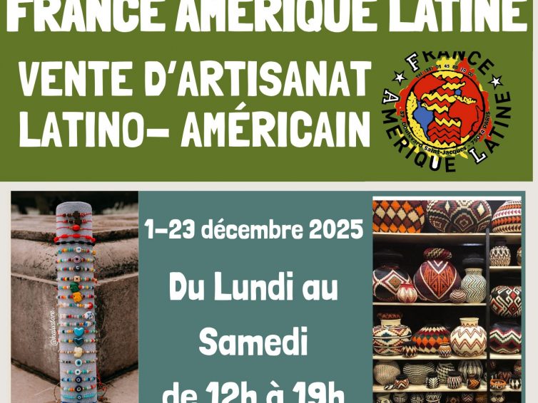 Vente solidaire d’artisanat latino-américain du 1er au 23 décembre 2025